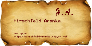 Hirschfeld Aranka névjegykártya